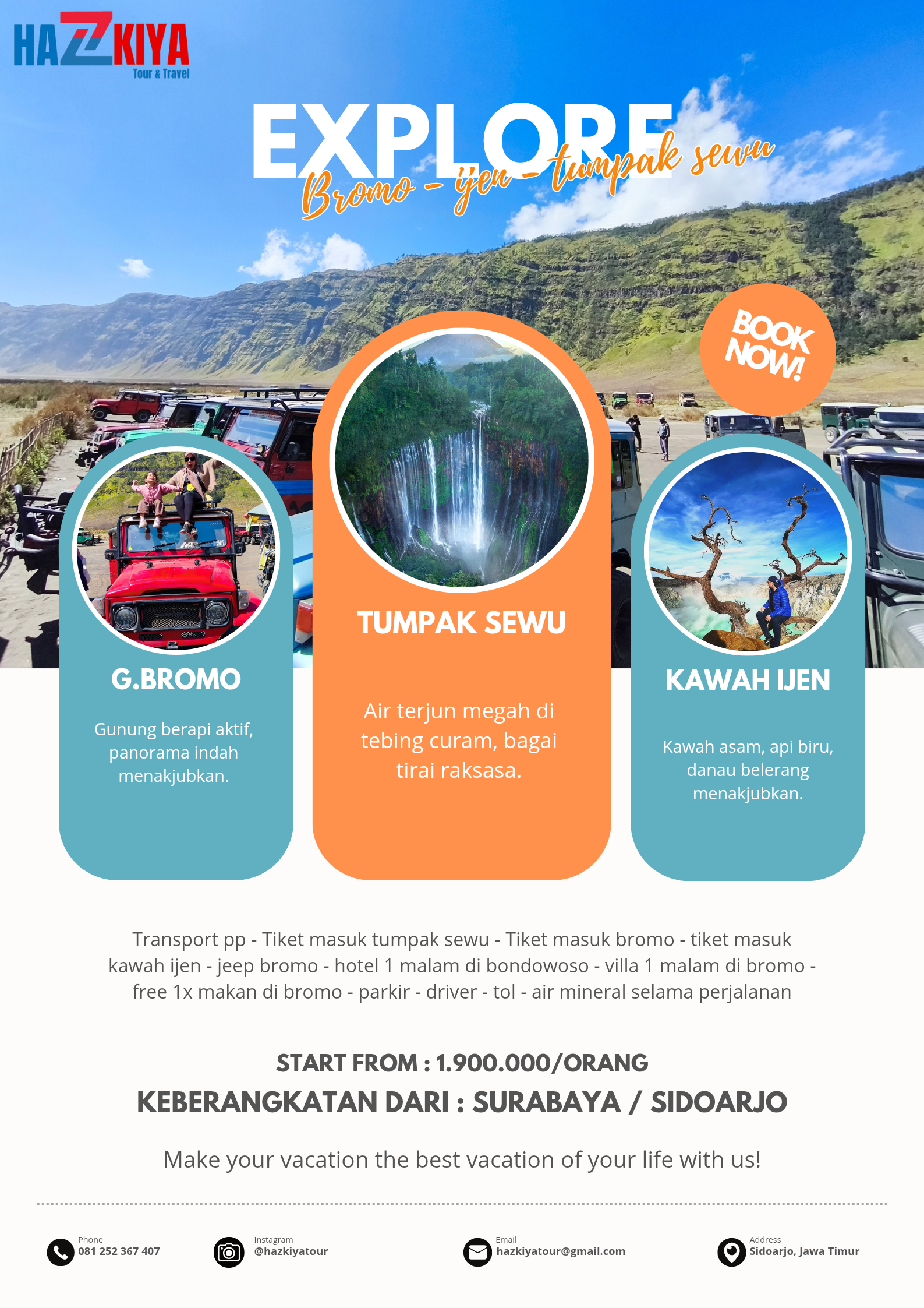 Promo Explore Bromo Ijen Tumpak Sewu